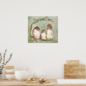 Kinderzimmer-Schrift, Gott-Lieben Sie Sparrow Fami Poster (Küche)