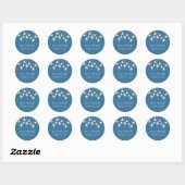 Kinderzimmer Stars Blue Personalisiert Baby Dusche Runder Aufkleber (Blatt)