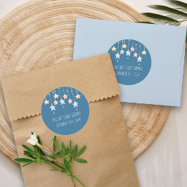 Kinderzimmer Stars Blue Personalisiert Baby Dusche Runder Aufkleber