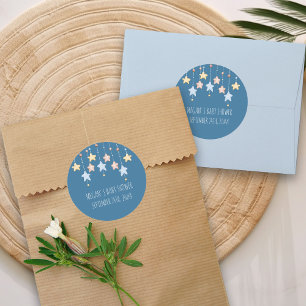 Kinderzimmer Stars Blue Personalisiert Baby Dusche Runder Aufkleber