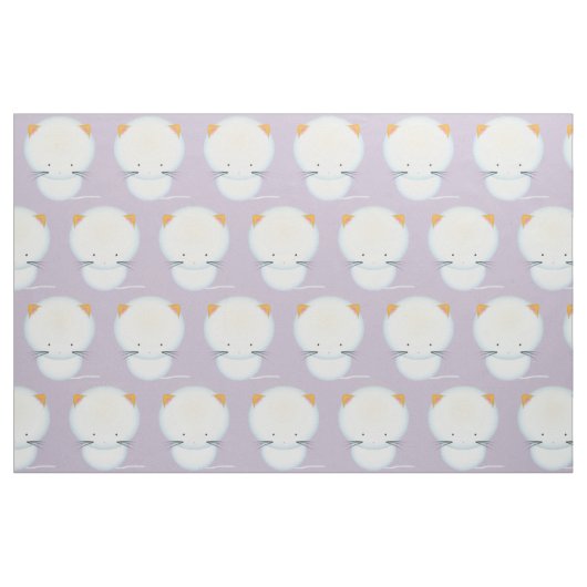 Kinderzimmer-Stoff "White Kittens Pattern" Stoff (Fat Quarter (45,7 x 55,9 cm))