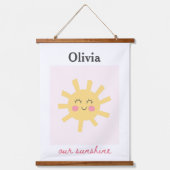 Kinderzimmer Sun Personalisiert Sunshine Custom Wandteppich Mit Holzrahmen (Vorderseite)