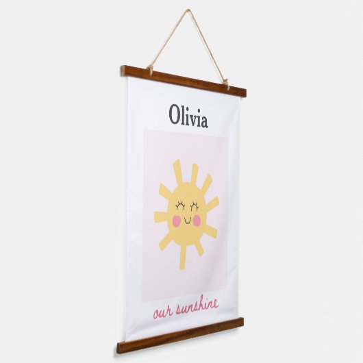 Kinderzimmer Sun Personalisiert Sunshine Custom Wandteppich Mit Holzrahmen (Gewinkelt)