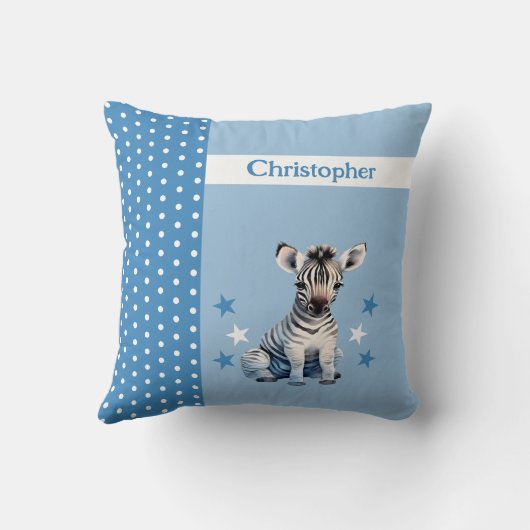 Kinderzimmer tragen den Namen niedlich zebra blau Kissen (Rückseite)