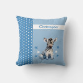 Kinderzimmer tragen den Namen niedlich zebra blau Kissen (Vorderseite)