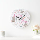 Kinderzimmer-Uhr für Waldtiere Große Wanduhr (Zuhause)