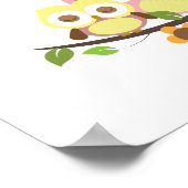 Kinderzimmer-Uhu-Kunst Poster (Ecke)