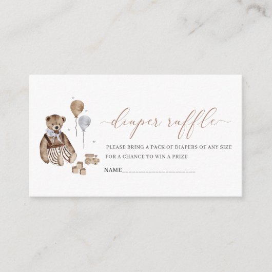 Kinderzimmer Vintag Teddy Bear Babydusche Begleitkarte (Vorderseite)