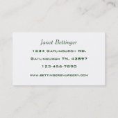 Kinderzimmer Visitenkarte (Rückseite)