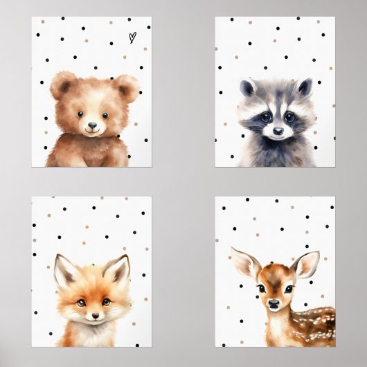 Kinderzimmer von Holzland Animal Portret Bilderwand Sets (Vorderseite)