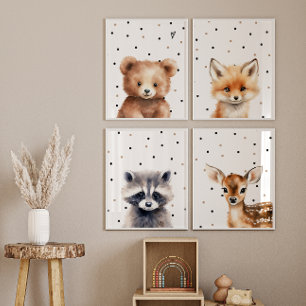 Kinderzimmer von Holzland Animal Portret Bilderwand Sets