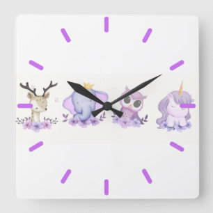 Kinderzimmer von Pastel Quadratische Wanduhr