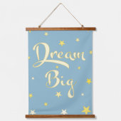 Kinderzimmer Wall Art Moon Stars Gelbe blaue Tapes Wandteppich Mit Holzrahmen (Vorderseite 2)