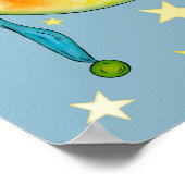 Kinderzimmer Wall Art Moon Sun Stars Gelbes blaues Poster (Ecke)