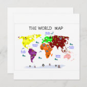 Kinderzimmer Wall Art, World Map Print, Chart Mitteilungskarte (Vorne/Hinten)