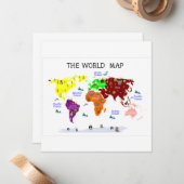 Kinderzimmer Wall Art, World Map Print, Chart Mitteilungskarte (Vorderseite/Rückseite Beispiel)
