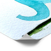 Kinderzimmer wallart_ Aquarell Elefant und rosa Vo Poster (Ecke)