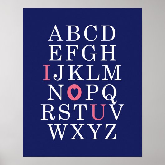 Kinderzimmer Wand Art Alphabet Rosa Mädchen Poster (Vorne)