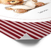 Kinderzimmer-Wandbild mit Wunschname - Teddy liest Poster (Ecke)