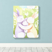 Kinderzimmer Wandkunst - Canvas Print - Kaninchenf Leinwanddruck (Insitu (Holzboden))
