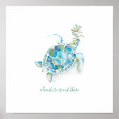 Kinderzimmer Watercolor Sea Turtle Poster (Vorne)