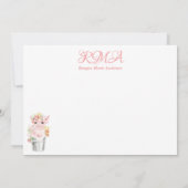 Kinderzimmer wenig Piggy Monogramm-Baby-Dusche Dankeskarte (Rückseite)