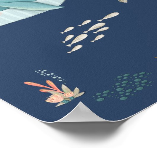 Kinderzimmer "Whale" unter den Meerestieren Poster (Ecke)