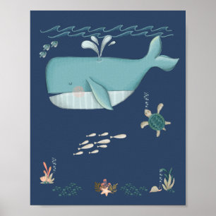Kinderzimmer "Whale" unter den Meerestieren Poster