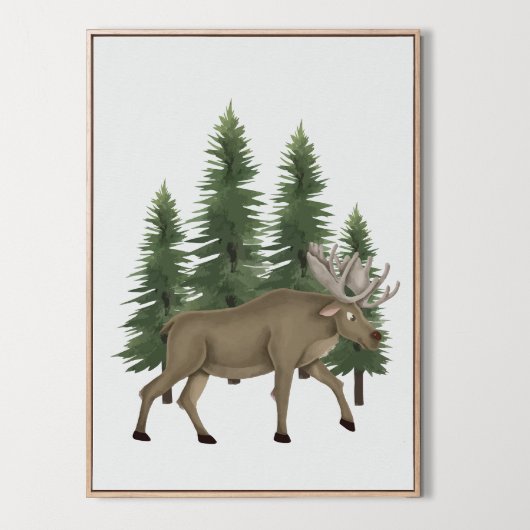 Kinderzimmer Woodland Animal Moose Wand Deco Poster