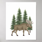 Kinderzimmer Woodland Animal Moose Wand Deco Poster (Vorne)