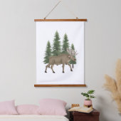 Kinderzimmer Woodland Animal Moose Wand Deco Wandteppich Mit Holzrahmen (Schlafzimmer)