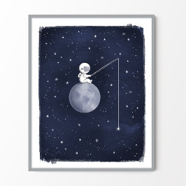 Kinderzimmer zum Thema Raumfahrt Poster