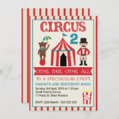 Kinderzirkus Geburtstagsparty Einladung (Vorne/Hinten)