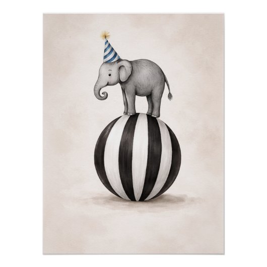 Kinderzirkus-Themenplakat mit Elefant Poster (Vorderseite)