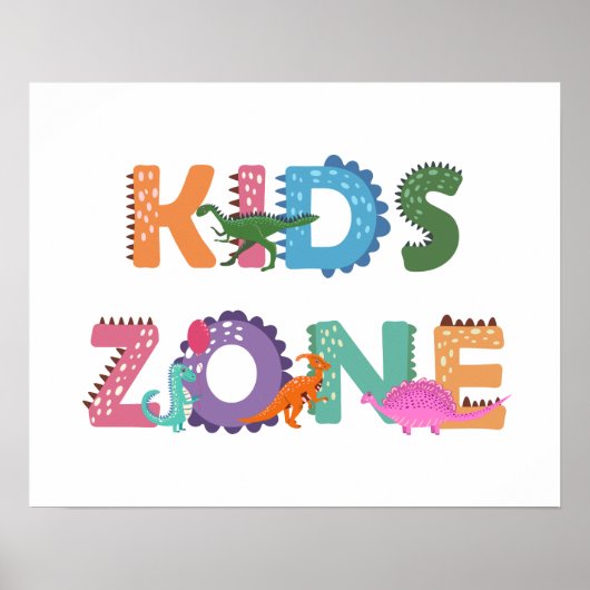 Kinderzone Dinosaurier Poster (Vorne)