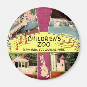 Kinderzoo, Bronx Zoo, NY Vintage Magnet
