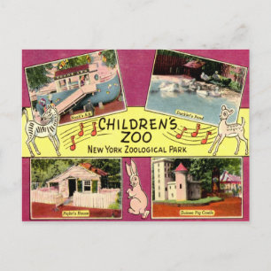 Kinderzoo, Bronx Zoo, NY Vintage Postkarte