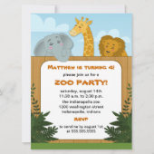 Kinderzoo-Geburtstags-Party Einladungen (Vorderseite)