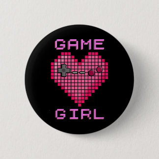 Kindes Video Game Girl Retro Gaming Pixel Herz Con Button