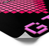 Kindes Video Game Girl Retro Gaming Pixel Herz Con Poster (Ecke)