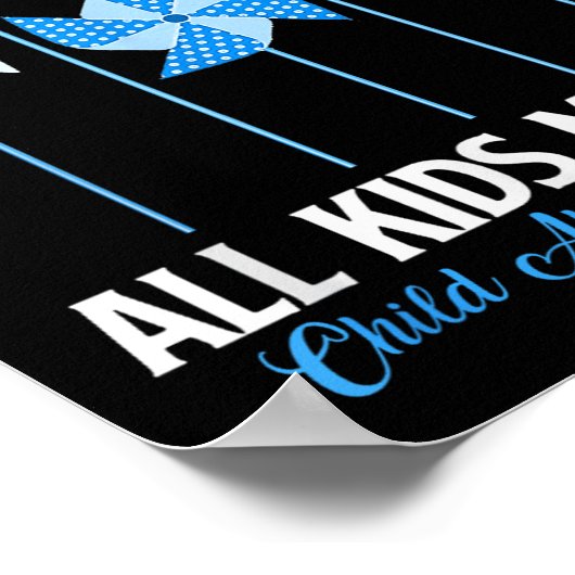 Kindesmissbrauch Bewusstsein Pinwheel Alle Kinder Poster (Ecke)