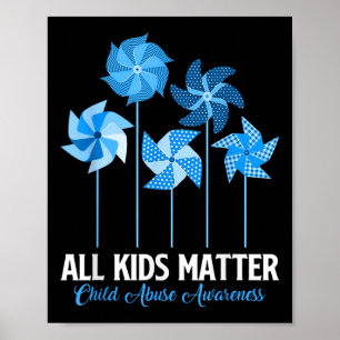 Kindesmissbrauch Bewusstsein Pinwheel Alle Kinder  Poster