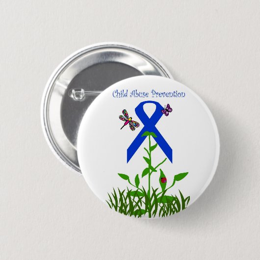 Kindesmissbrauch-Verhinderungsknopf Blume des Button (Vorne & Hinten)