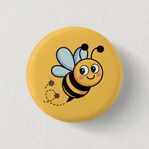 Kindgerechte Bienenmaskottchen mit gepunkteter Spu Button