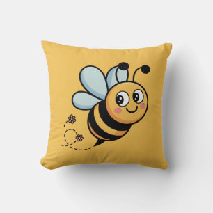 Kindgerechte Bienenmaskottchen mit gepunkteter Spu Kissen