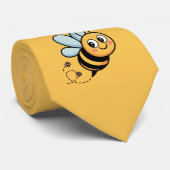 Kindgerechte Bienenmaskottchen mit gepunkteter Spu Krawatte (Gerollt)