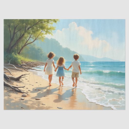 Kindheit an der Küste Seidenpapier (Vorderseite)