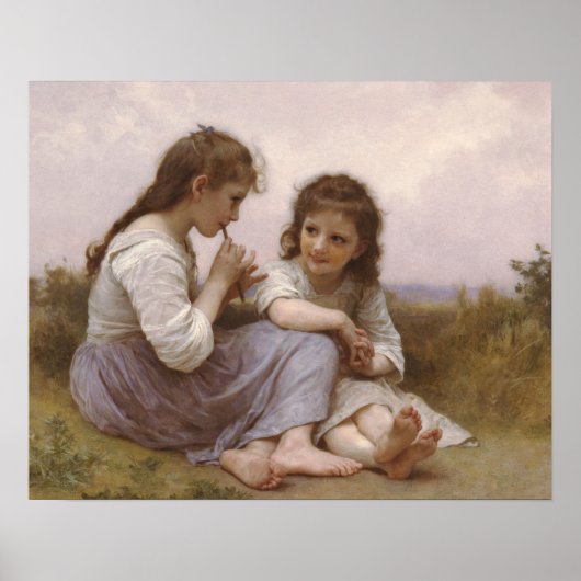 Kindheit Idyll von Bouguereau Poster (Vorne)