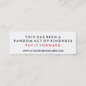 Kindheit ist ansteckend, zufällig Akte Challenge C Mini Visitenkarte (Rückseite)