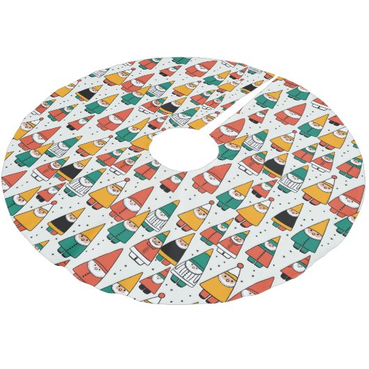 Kindheit Wonder Santa Claus Zeichnend Polyester Weihnachtsbaumdecke (Schrägansicht)